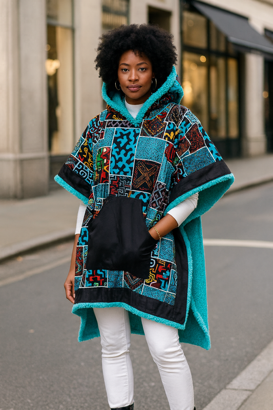 African Ankara Winter Ponchos