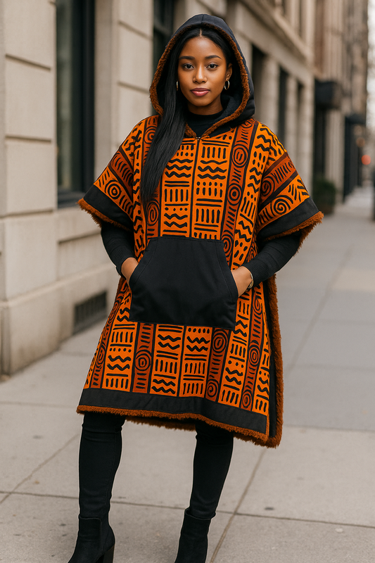 African Ankara Winter Ponchos