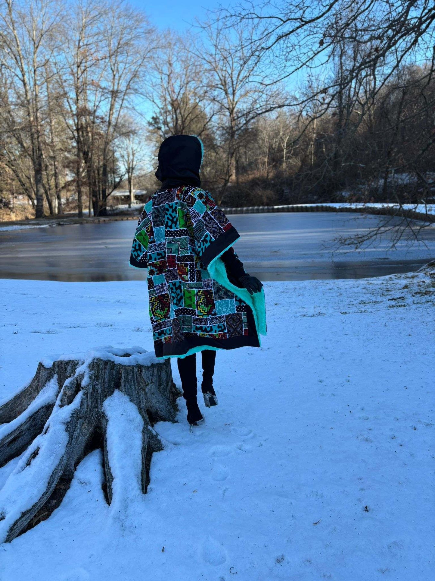 African Ankara Winter Ponchos