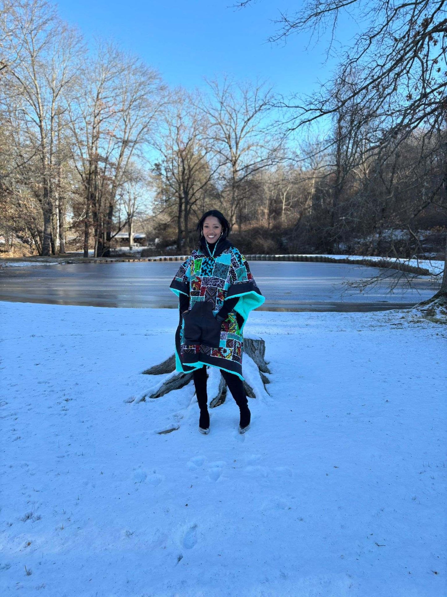 African Ankara Winter Ponchos
