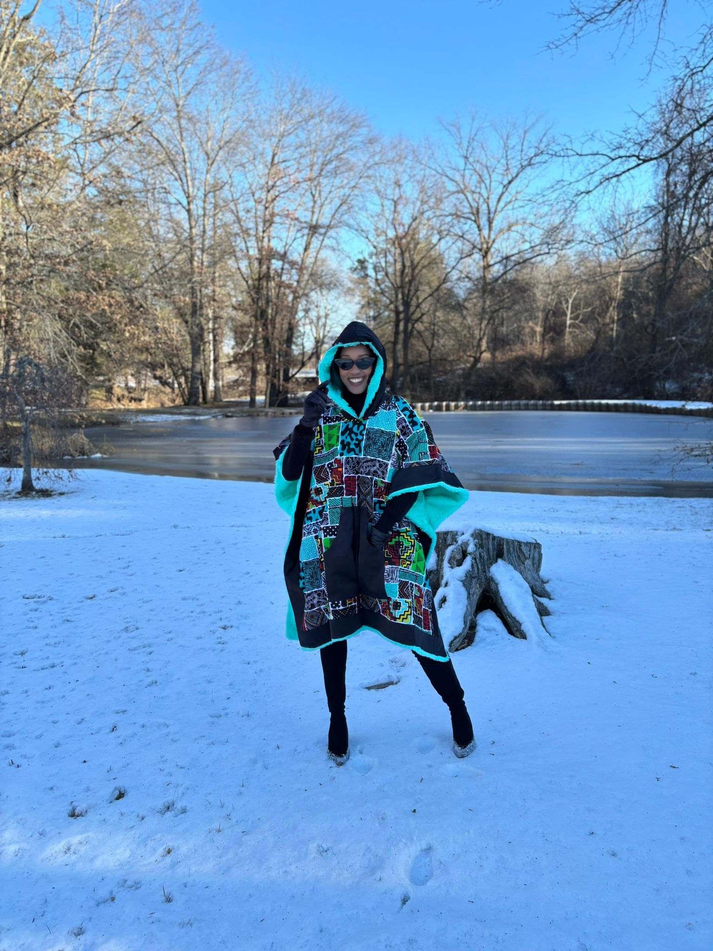 African Ankara Winter Ponchos