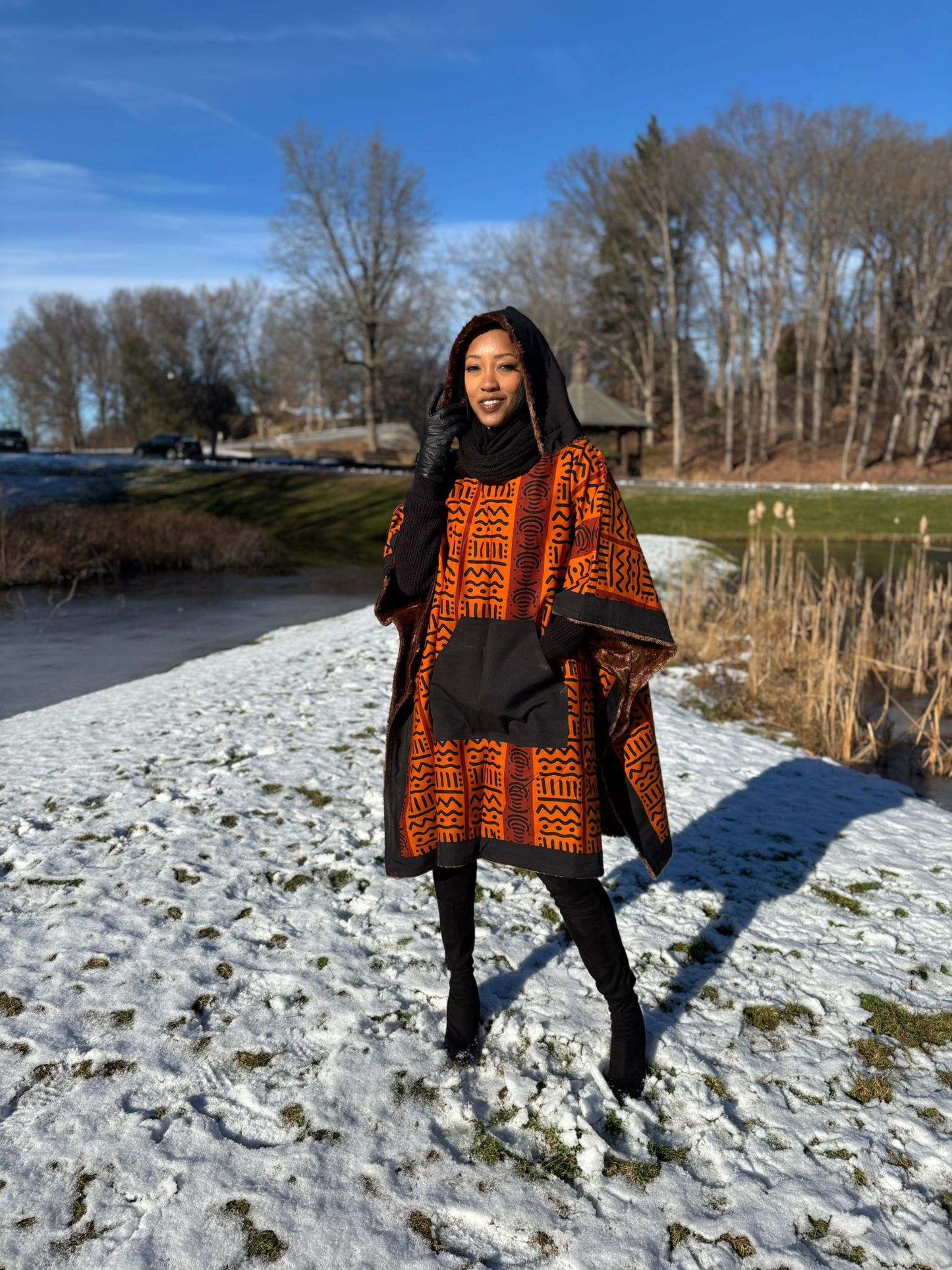 African Ankara Winter Ponchos