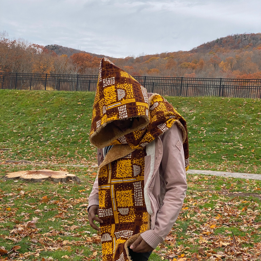 Hooded Scarf Adah fashionable, comfy and cozy in cold weather.