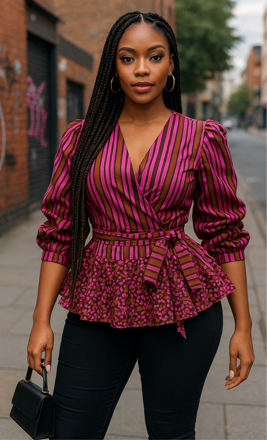 Olori Peplum Wrap Top