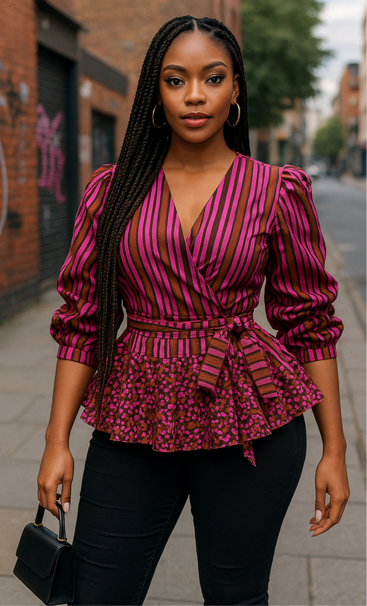 Olori Peplum Wrap Top