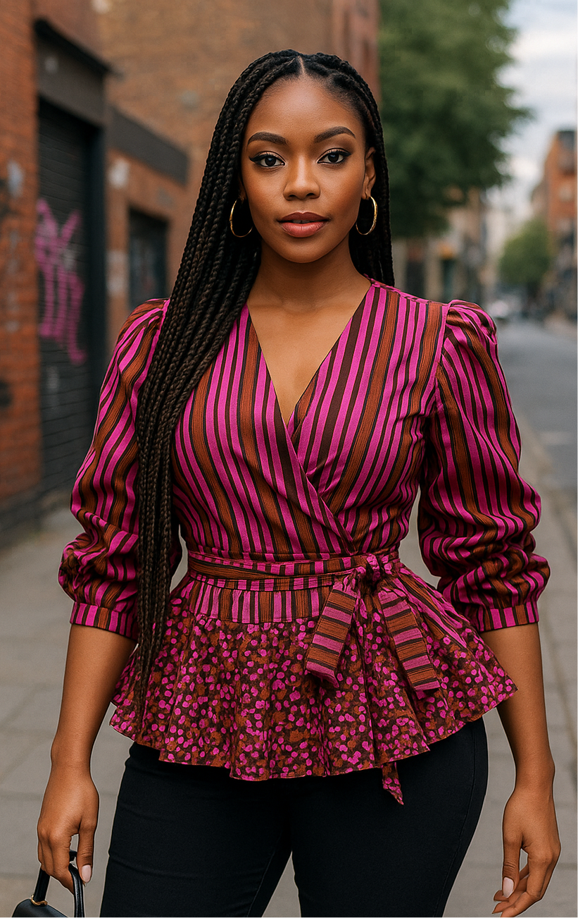 Olori Peplum Wrap Top