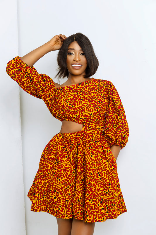 SHAKARA AFRICAN PRINT SHORT DRESS