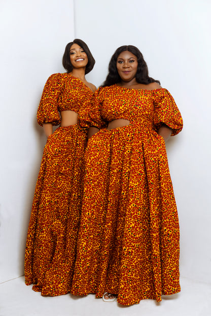 SHAKARA AFRICAN PRINT LONG DRESS