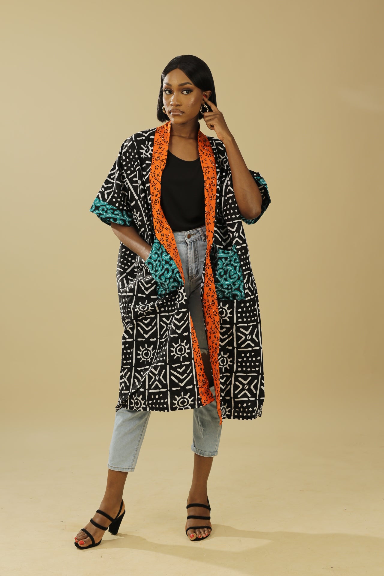 OVIE AFRICAN PRINT KIMONO JACKET