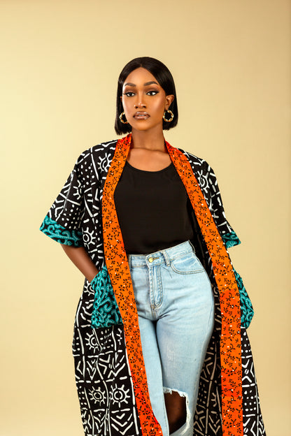 OVIE AFRICAN PRINT KIMONO JACKET