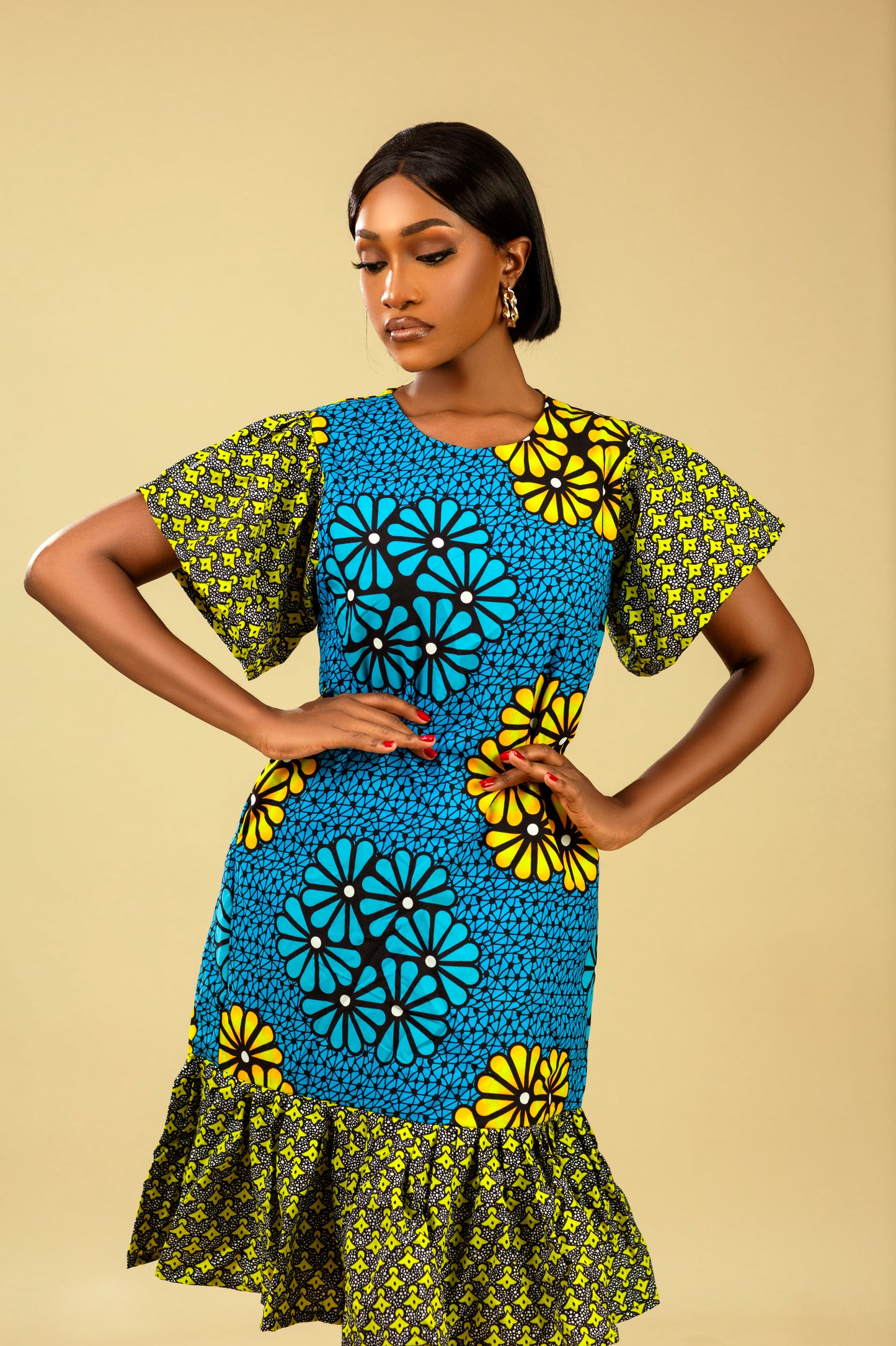 ARA AFRICAN PRINT SHORT DRESS