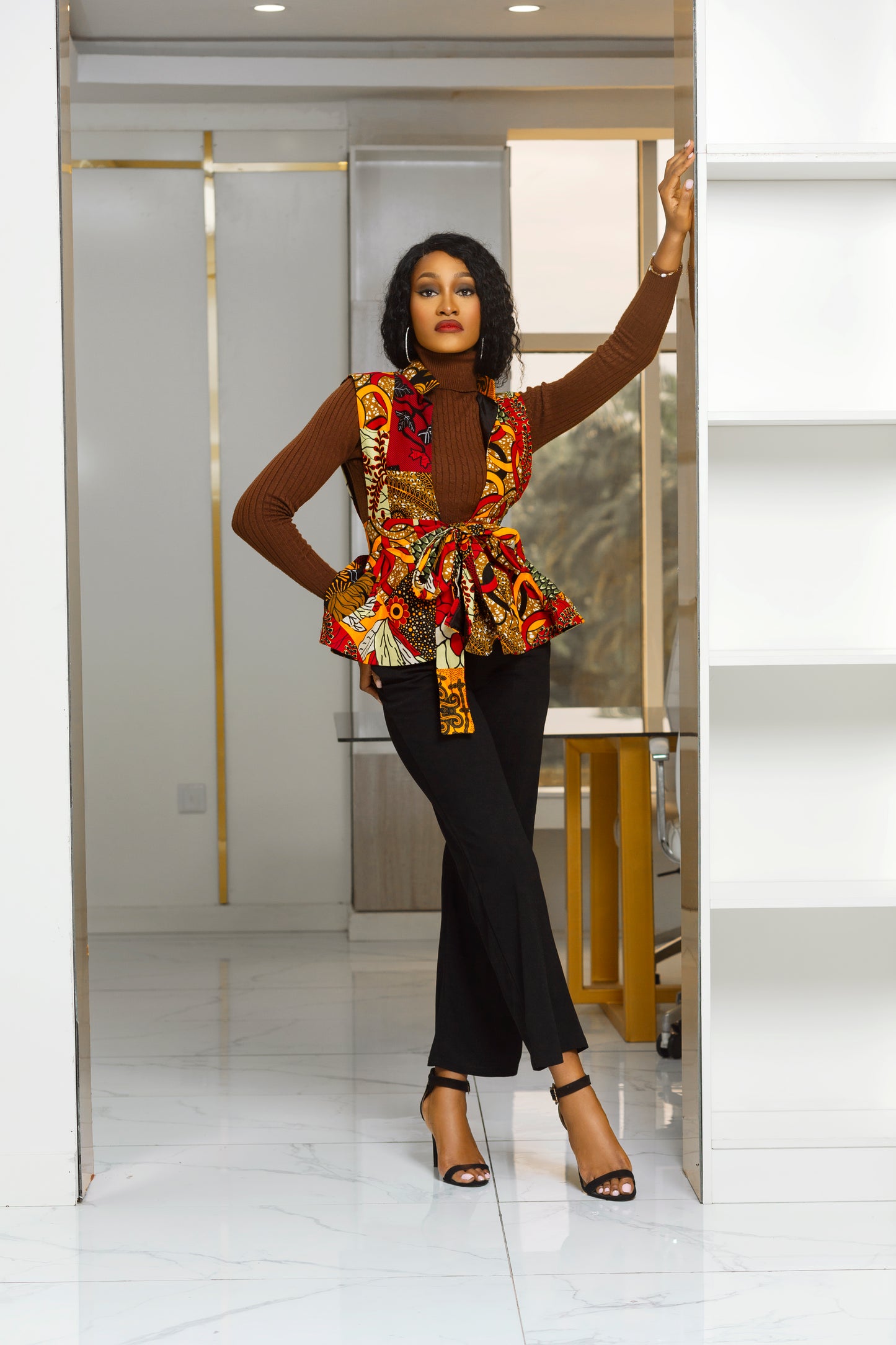 ZURIEL AFRICAN PRINT  PEPLUM JACKET