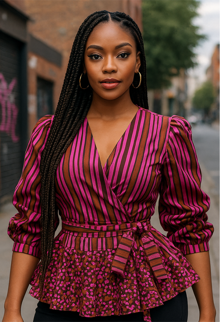 Olori Peplum Wrap Top