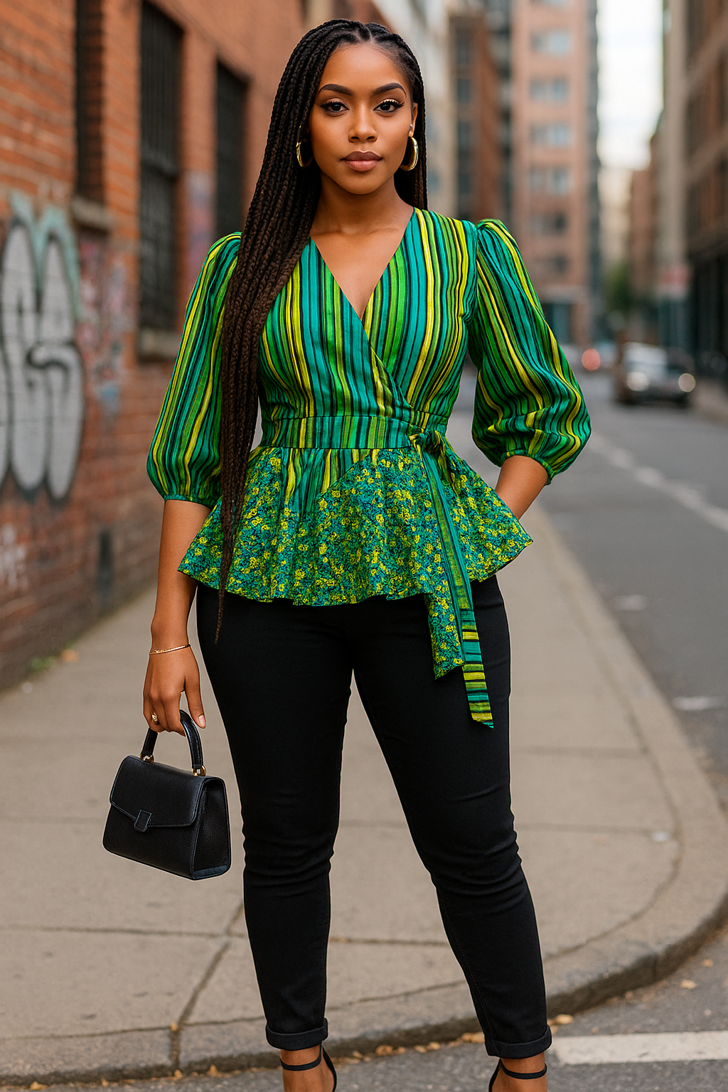 Sissy Ankara Peplum Wrap Top