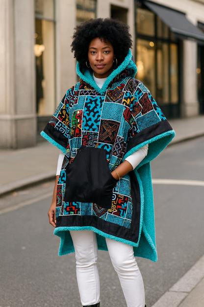 African Ankara Winter Ponchos