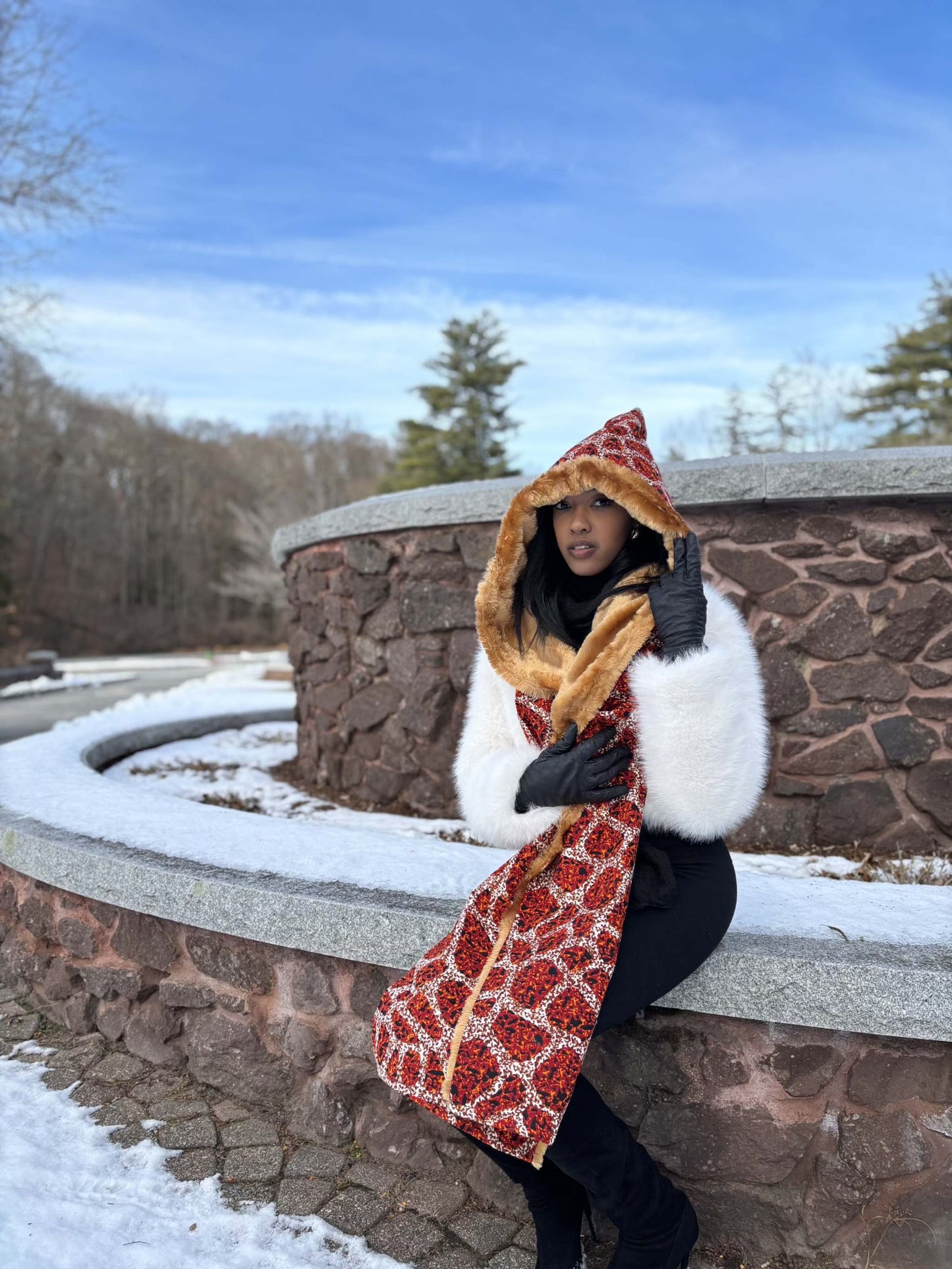 Estee Ankara Winter Faux Fur Scarf