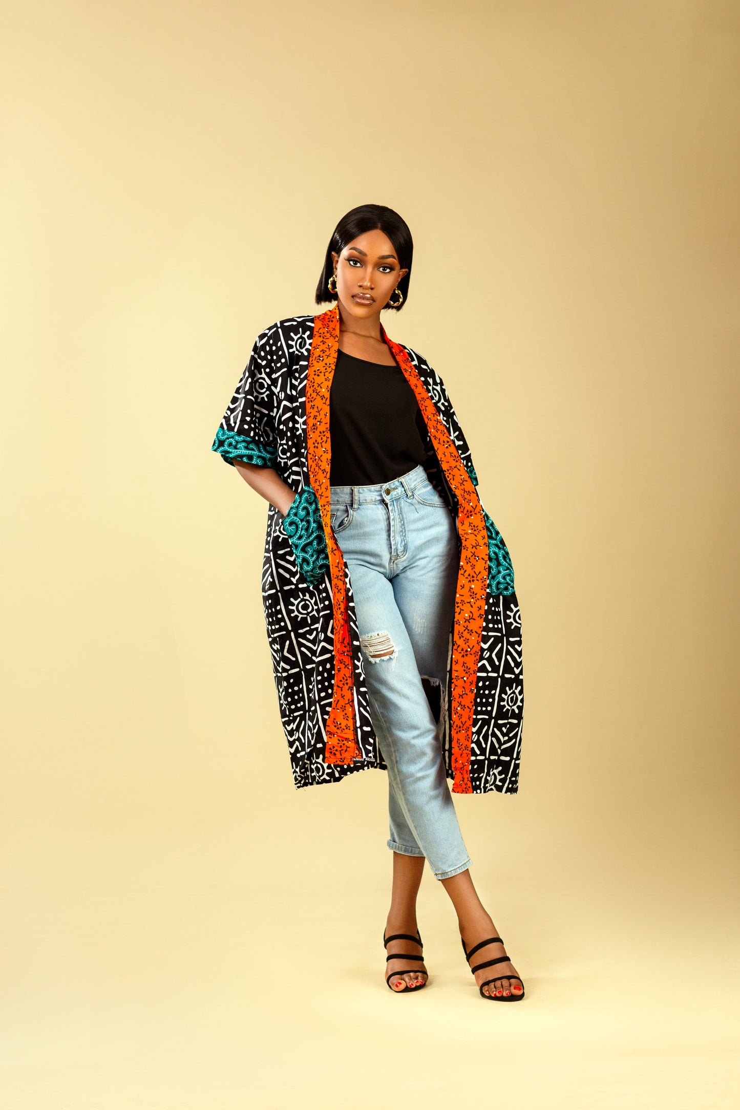 OVIE AFRICAN PRINT KIMONO JACKET