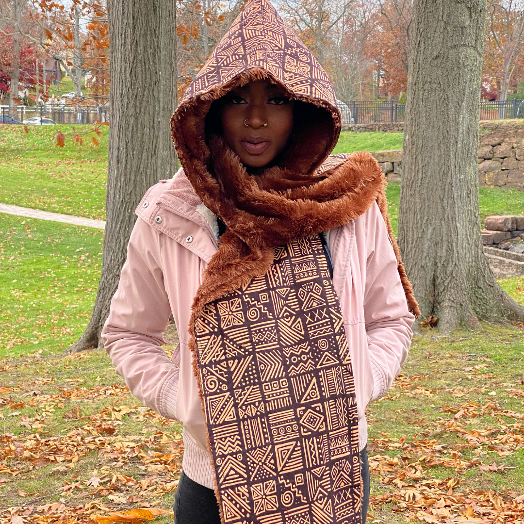 Hooded Scarf Titi fashionable, comfy and cozy in cold weather. 